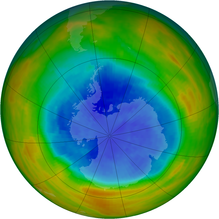 Antarctic ozone map for 19 September 1984